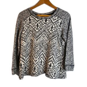 Westport‎ Busy Maximalist Aztec Southwestern Knit Sweater Metallic Size Medium